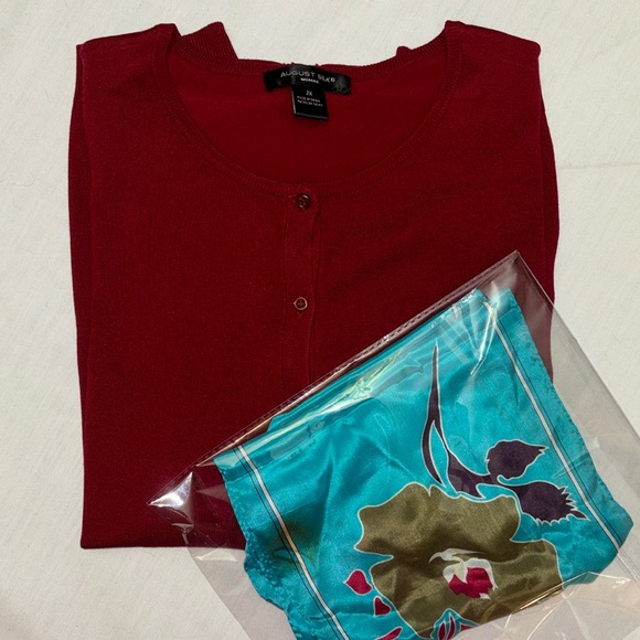 august silk Accessories - August Silk sweater and scarf ( color maroon) not listed under colors.